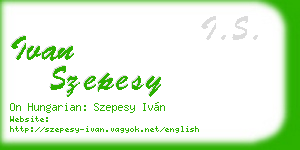 ivan szepesy business card