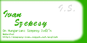 ivan szepesy business card